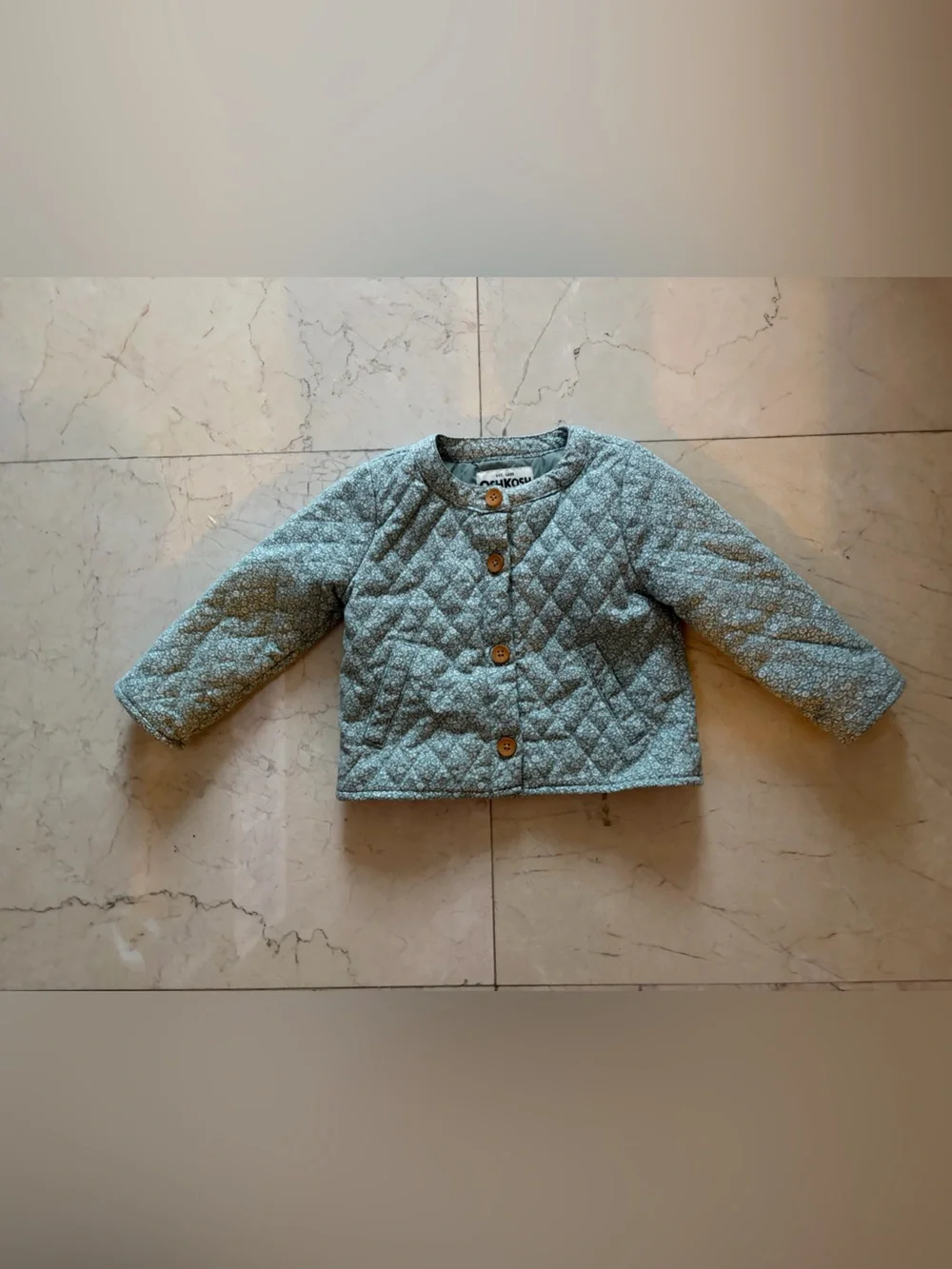 Quilted Kids Jacket in Light Teal - Brand: Oshkosh